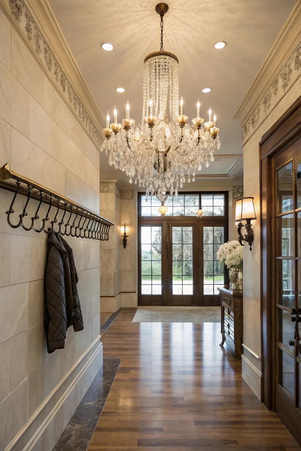 Add elegance with chandelier arm coat hooks.