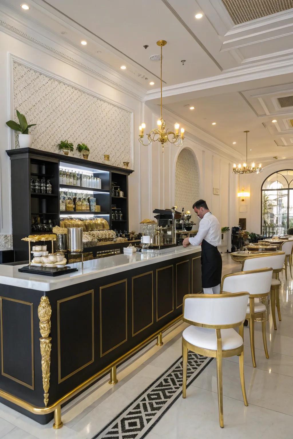 Achieve sophistication with a modern elegant coffee bar.