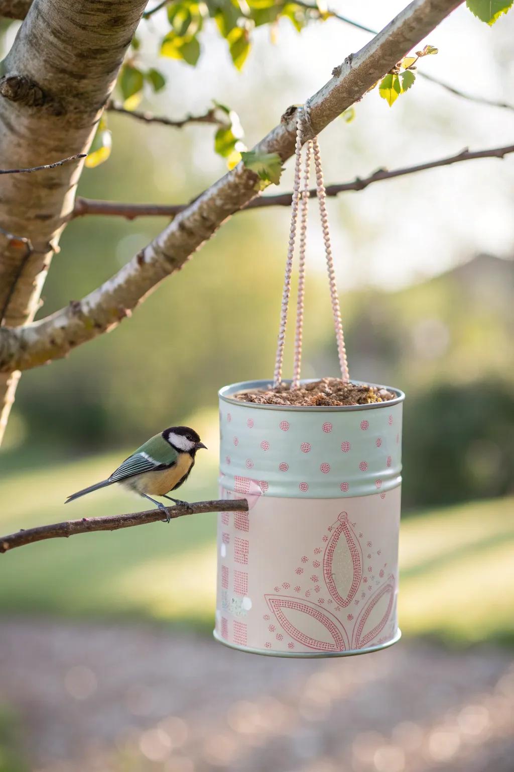 Embrace nature with this charming upcycled bird feeder, where minimalist design meets natural beauty. 🌿🐦 #ScandiBoho #BirdwatchingBliss