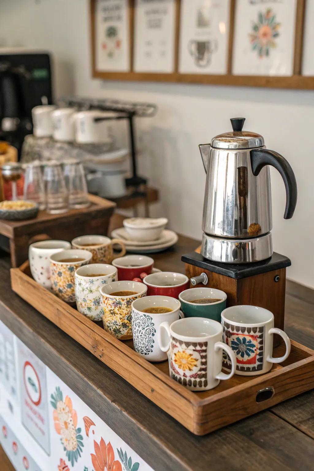 A themed coffee display, combining personality with coffee passion.