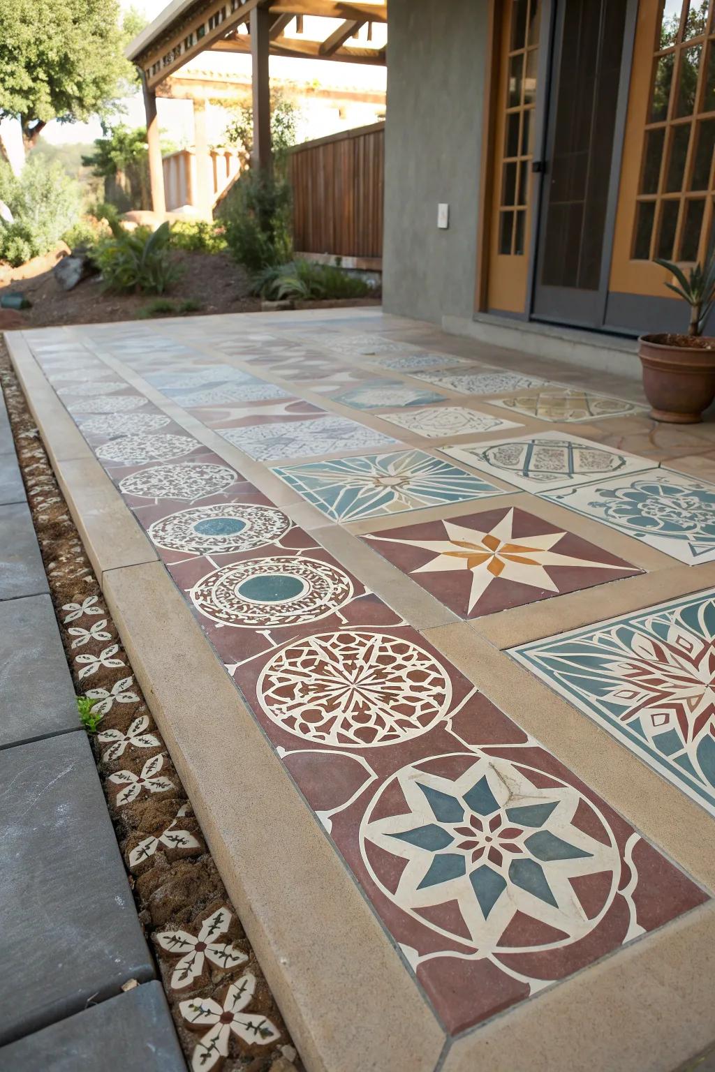 Transform your outdoor space with the timeless allure of Moroccan stencil artistry.