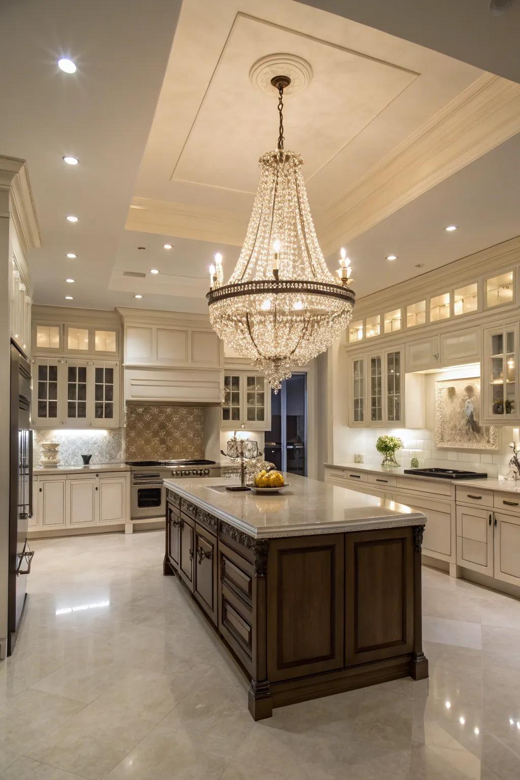 Statement lighting can transform your kitchen into a cozy retreat.