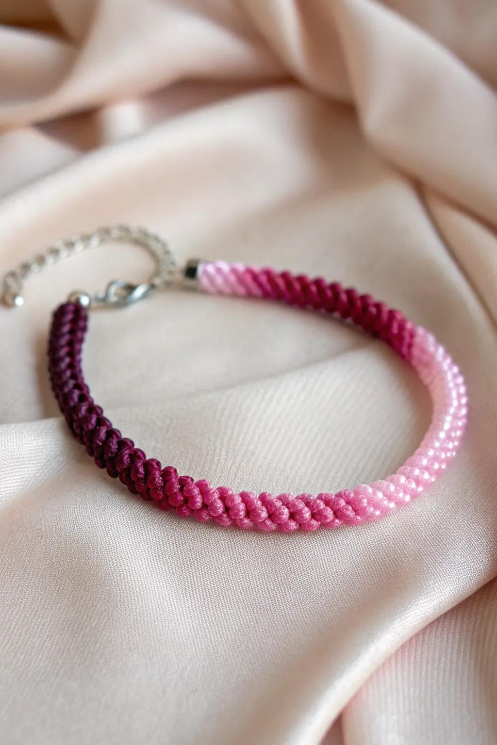 Ombre bracelets offer a graceful transition of color.