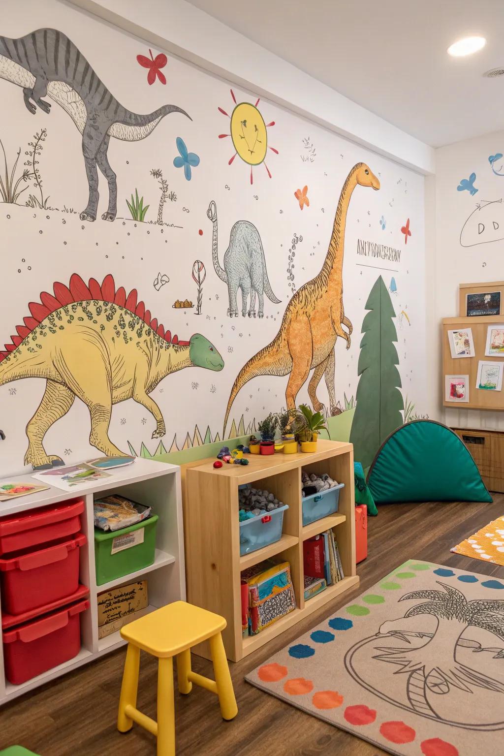 Dinosaur doodles that bring prehistoric fun to your home.