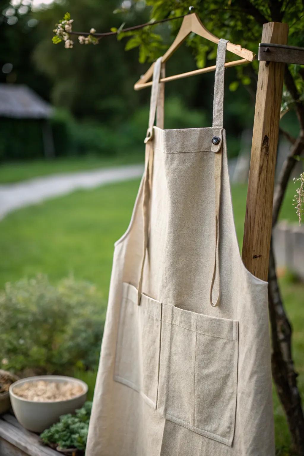 Embrace simplicity and craftsmanship with this DIY garden apron, your perfect companion for tending to nature's beauty.