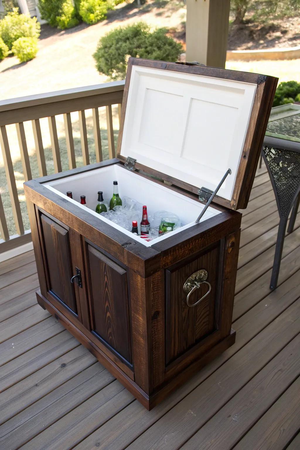 Transform your old fridge into the ultimate patio cooler with a touch of craftsmanship!