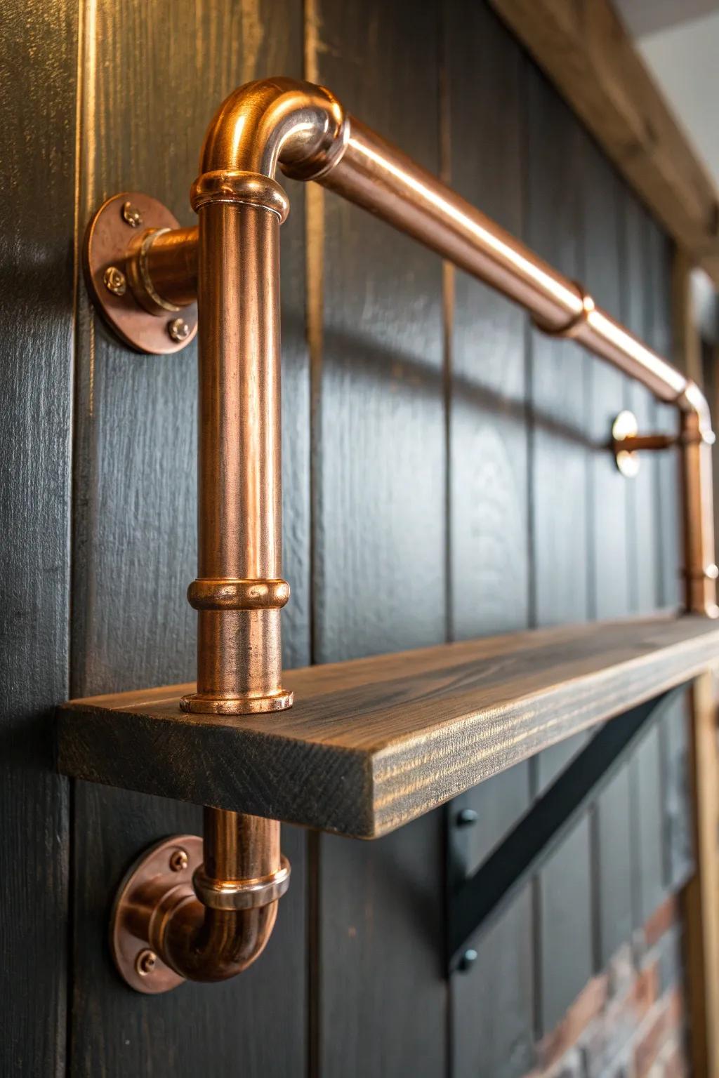 Elevate your space with the timeless elegance of copper pipe brackets.