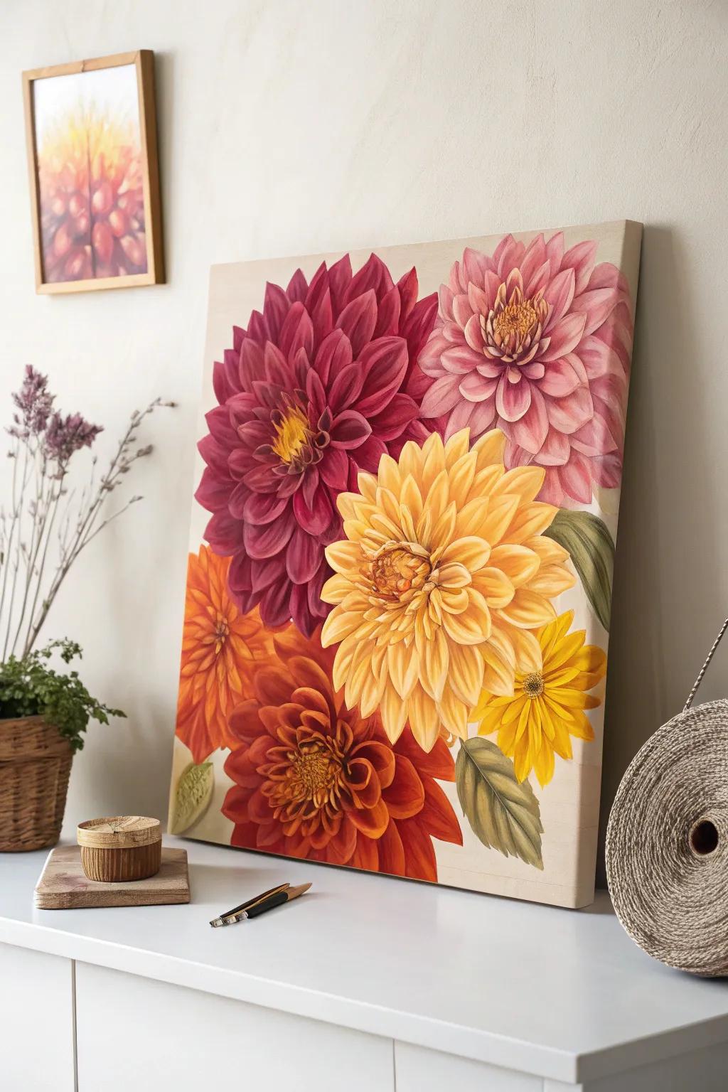 Unleash your creativity with a vibrant floral explosion on canvas, where simplicity meets the charm of nature.