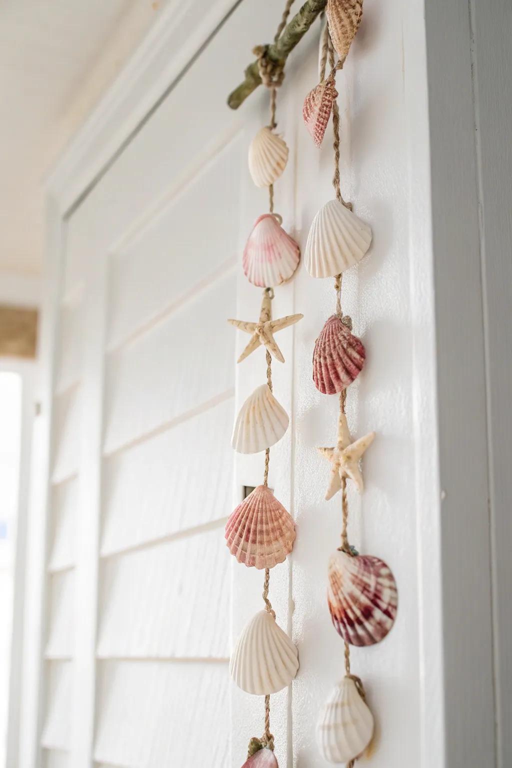 Bring coastal charm to your party with a seashell garland that whispers ocean breezes and sunlit shores.