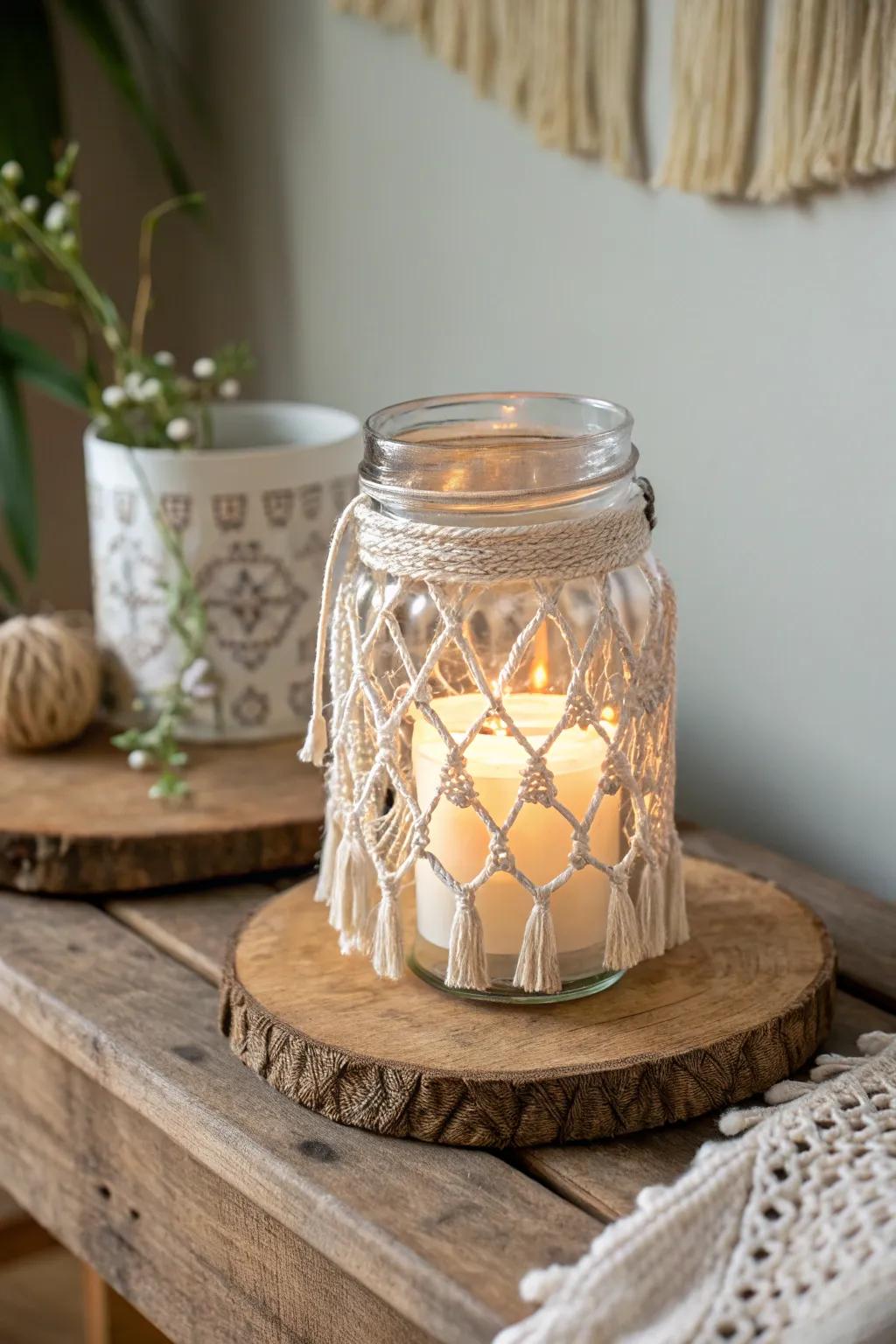Illuminate your space with handmade charm: upcycled jar lanterns for a touch of cozy elegance.