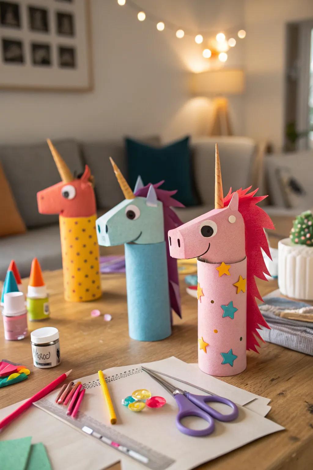 Have fun upcycling with unicorn-themed crafts.