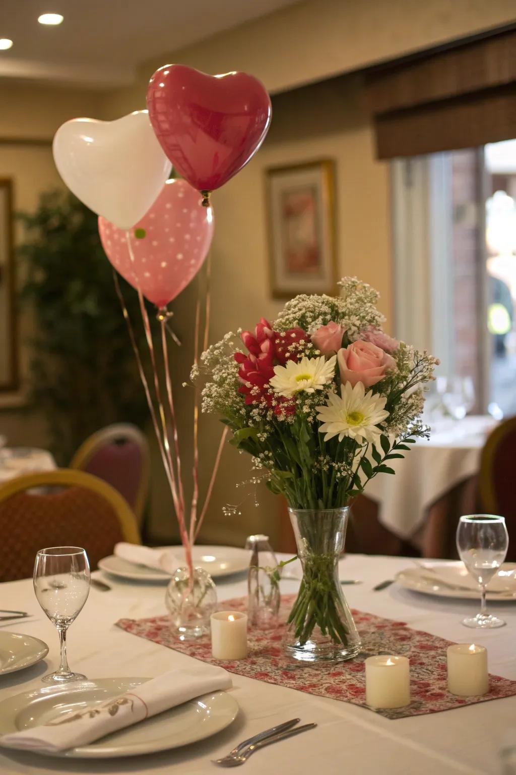 Elevate your table setting with a charming balloon centerpiece.