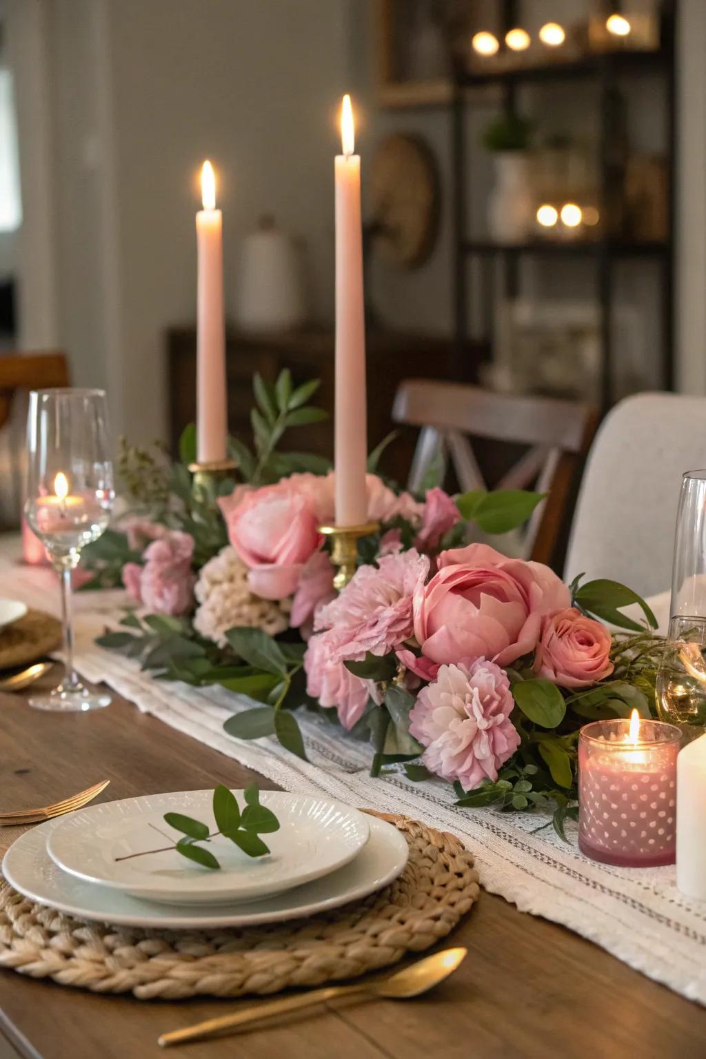 Set the scene for romance with a faux floral tablescape.