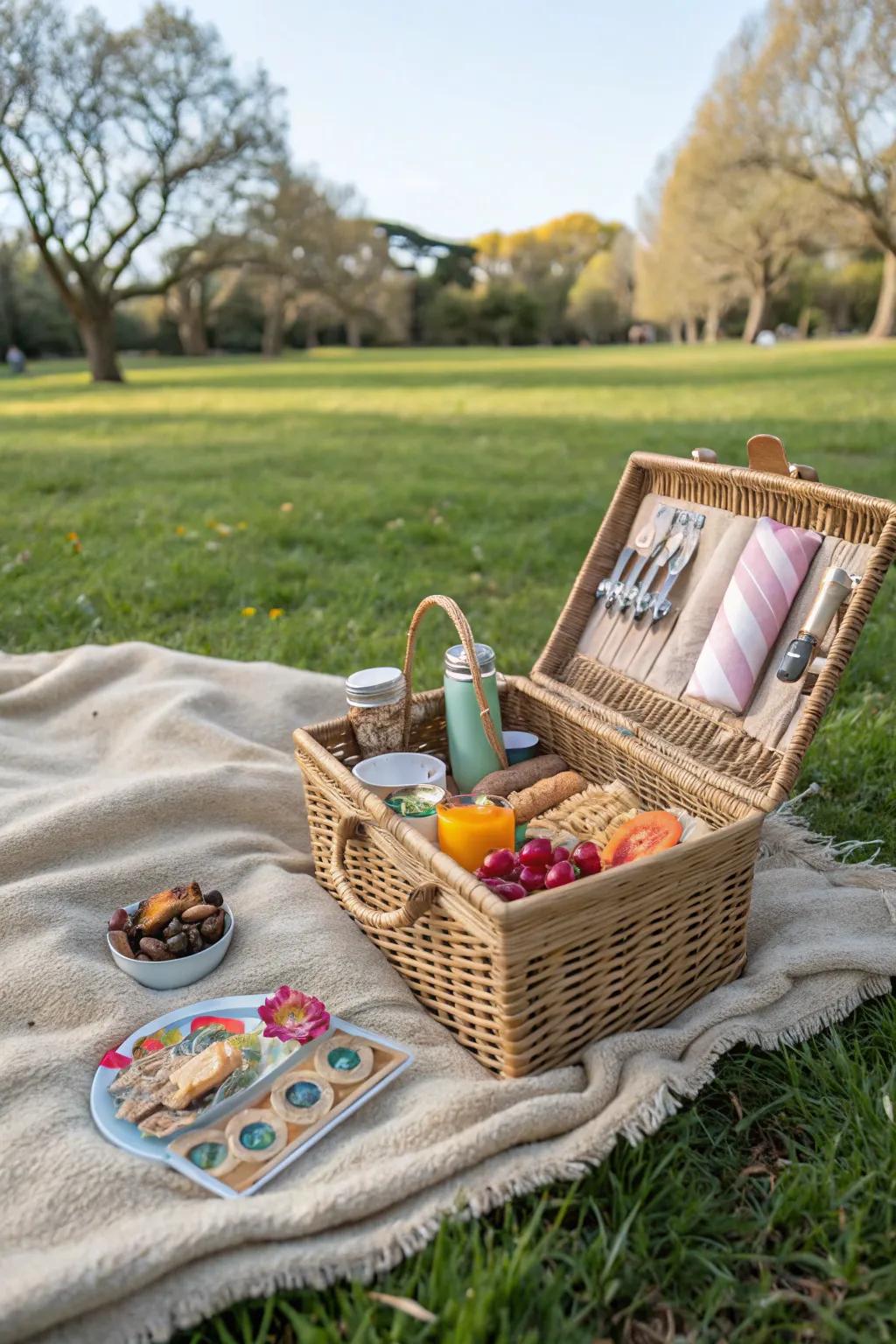 An adventurous picnic basket for outdoor escapades.