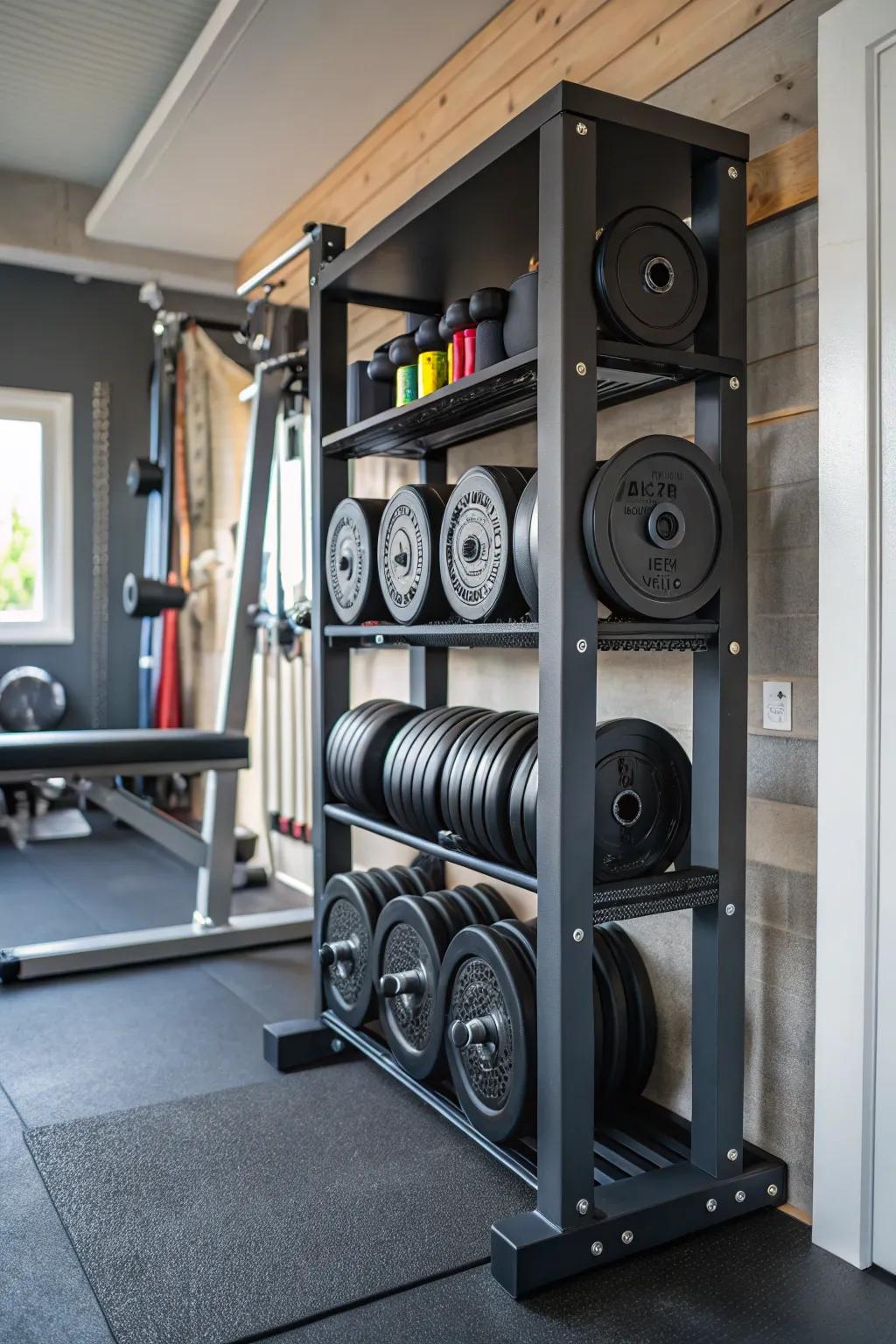 A corner plate shelf makes use of often overlooked space.