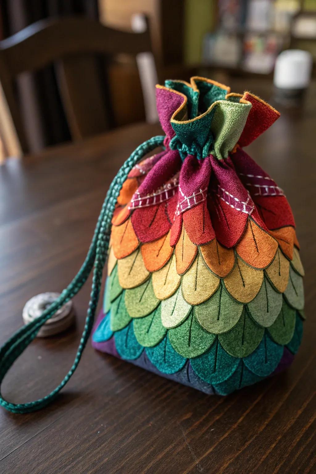 Unleash your creativity with a dragon-shaped dice bag, the perfect companion for your next D&D adventure.