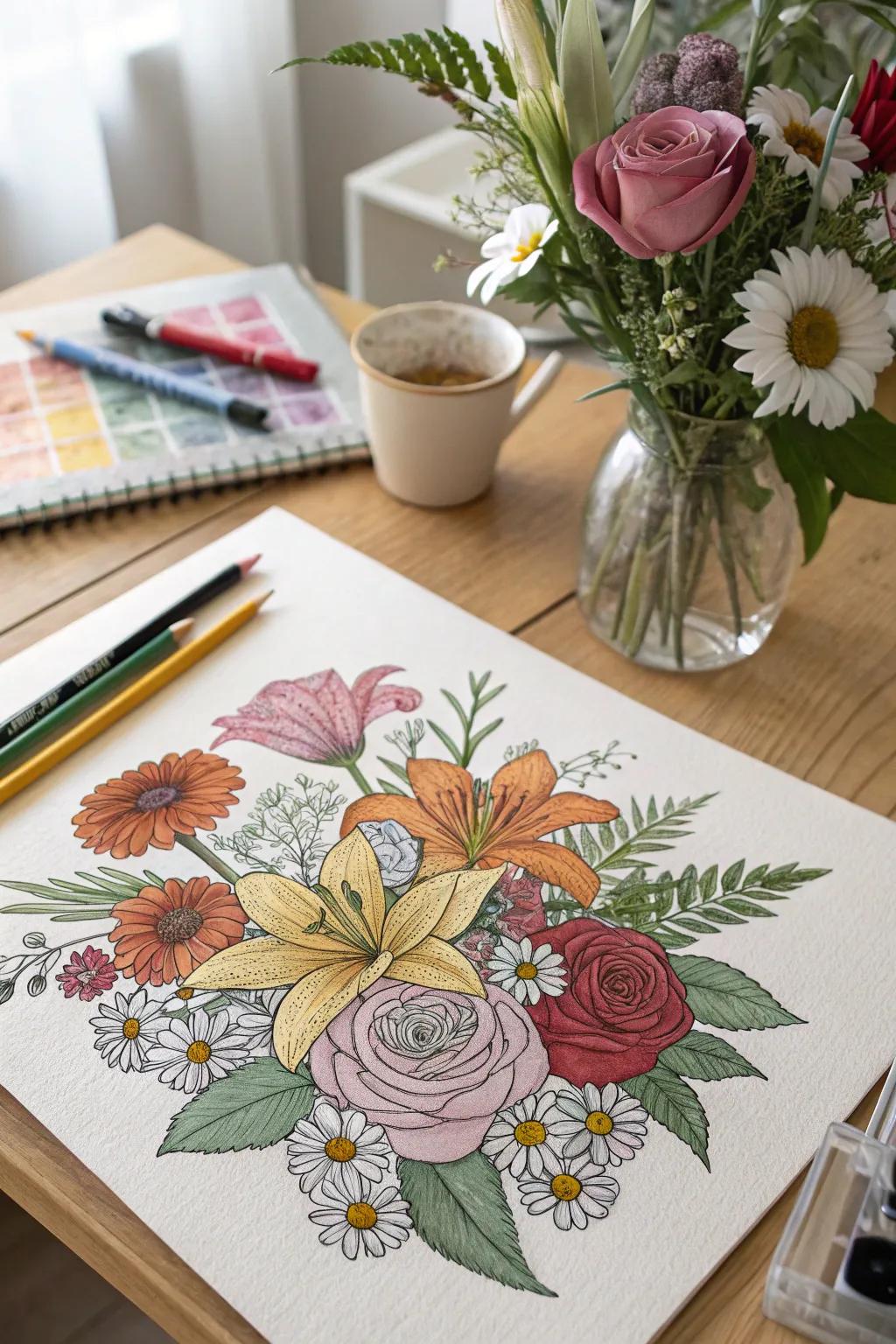 Discover the art of floral drawing—where simplicity meets natural elegance.