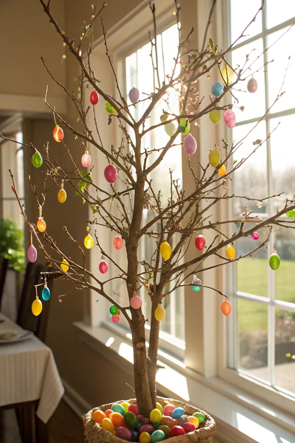 A delightful jelly bean Easter tree that's as sweet as it is charming.