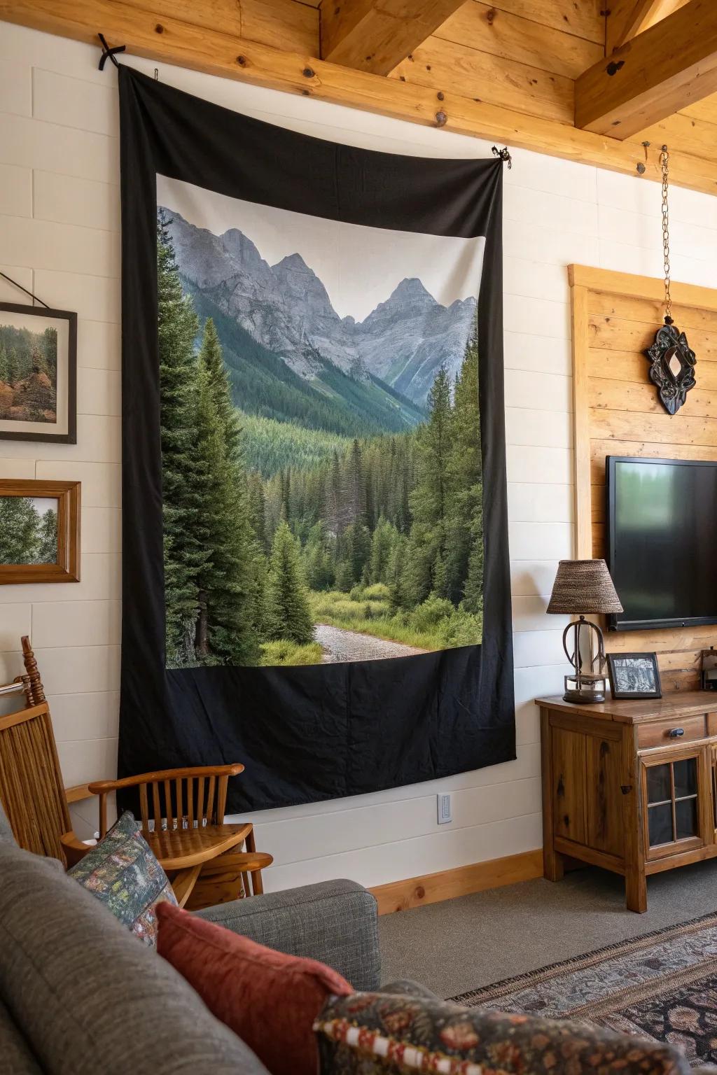 Bring nature indoors with scenic black canvas art.