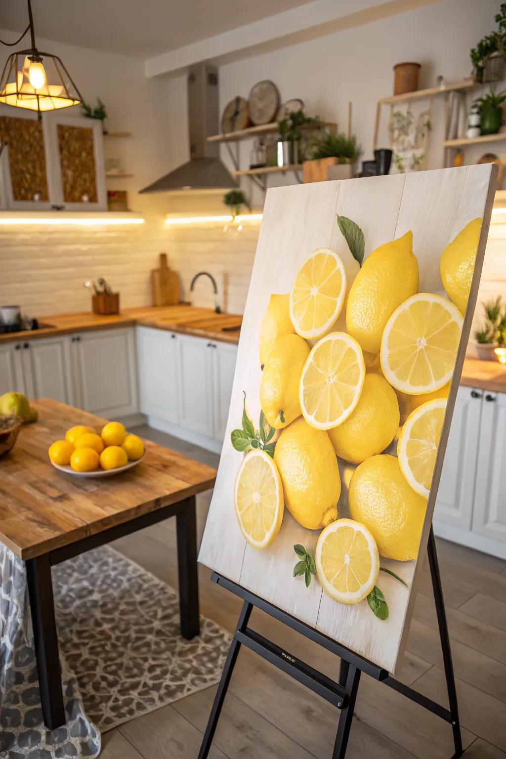 A cheerful lemon canvas perfect for brightening up your kitchen.