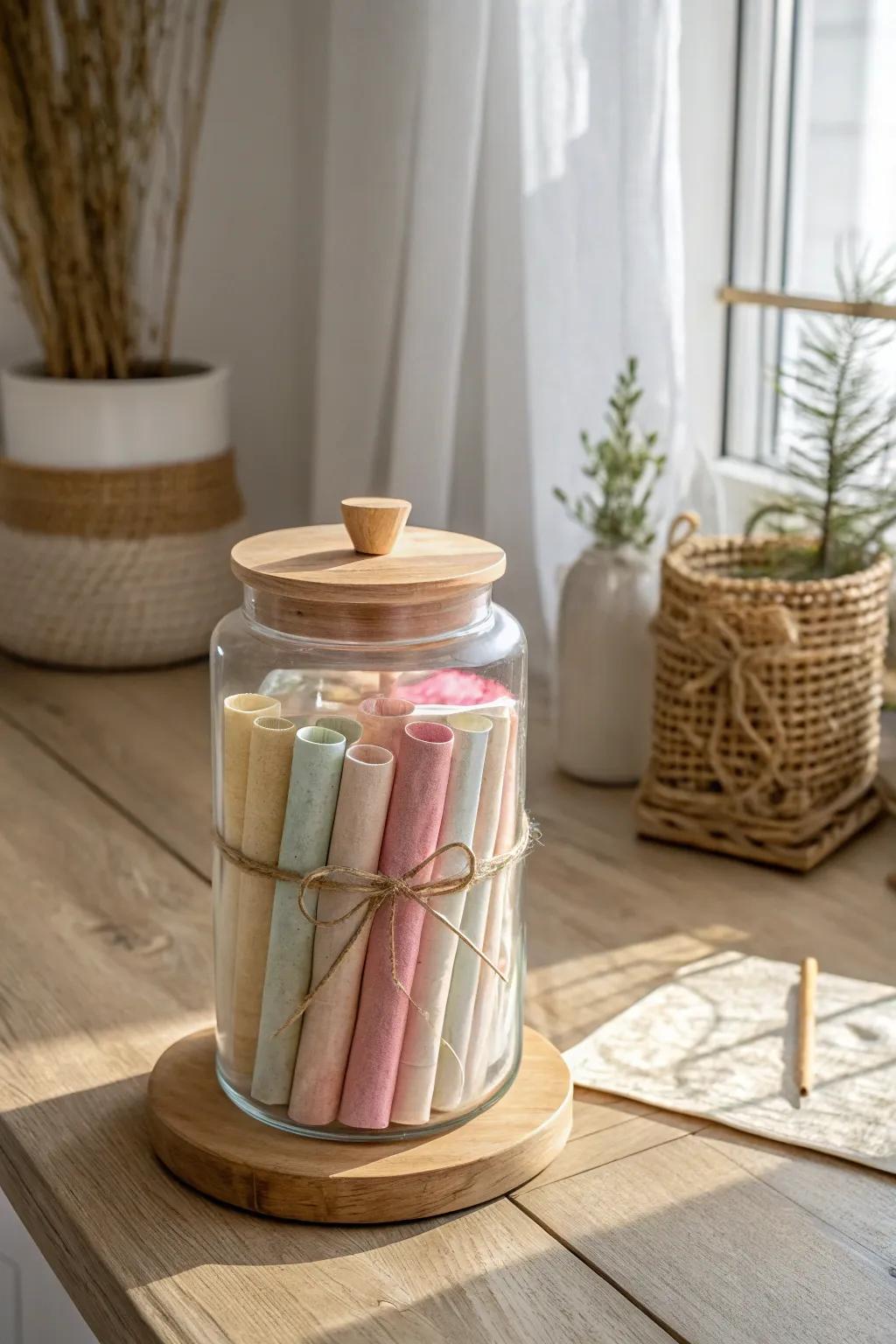 Embrace simplicity and positivity with a delightful encouragement jar—your digital convenience in a beautifully crafted form.