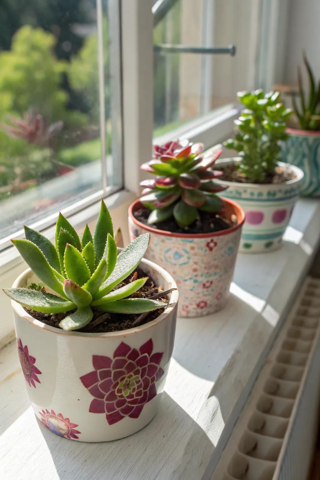 Mini succulent pots are a green and trendy gift for family members.