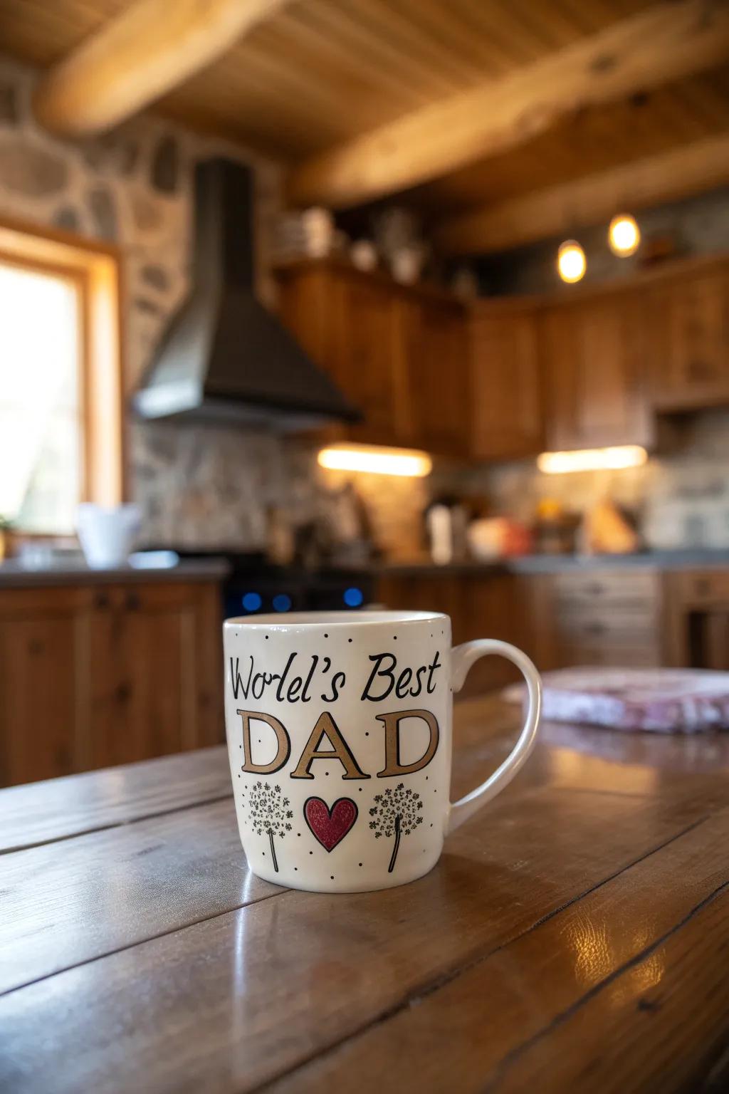 Start your dad's day with a personalized mug made with love.