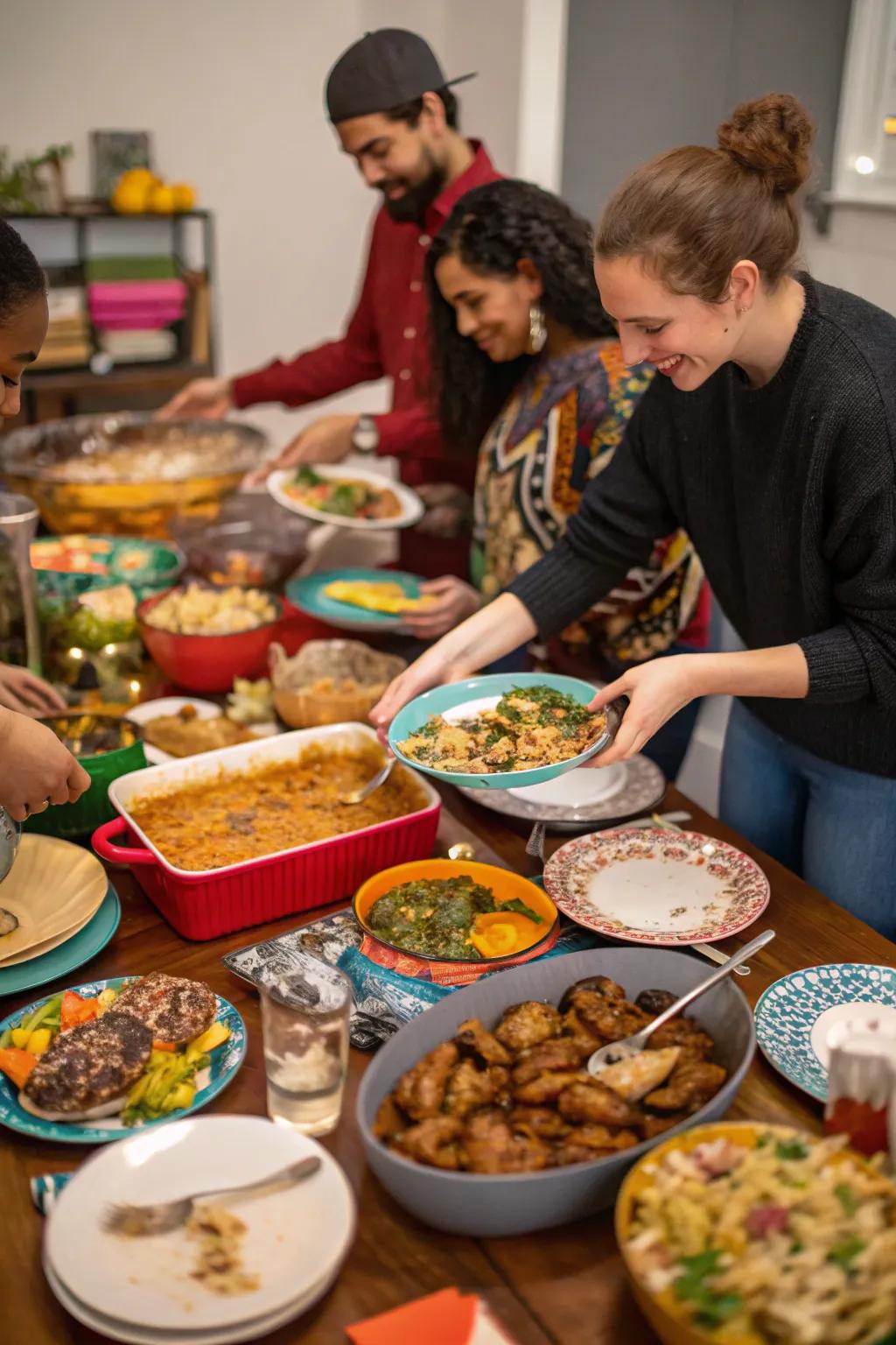 A Friendsmas potluck brings together flavors and stories from all around.