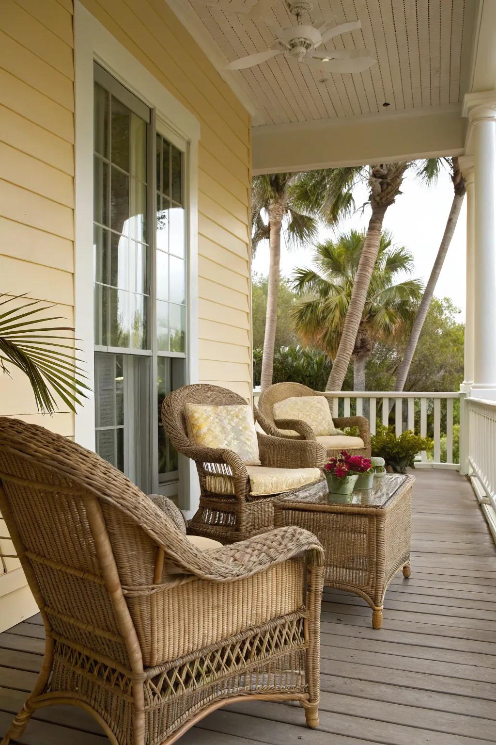 Durable wicker furniture is perfect for Florida's weather.