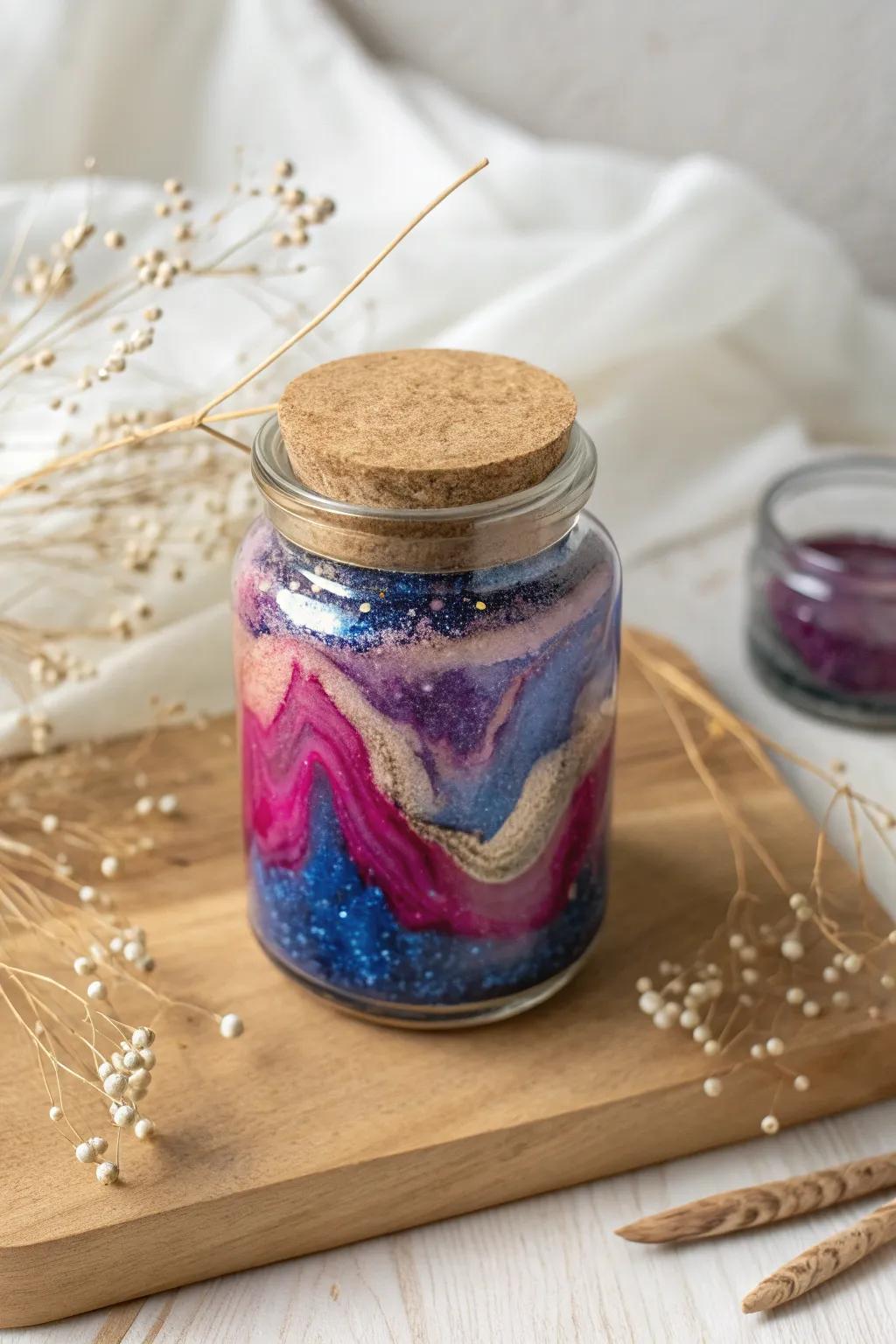 Craft your own piece of the cosmos with our enchanting galaxy jars, perfect for a touch of celestial calm.