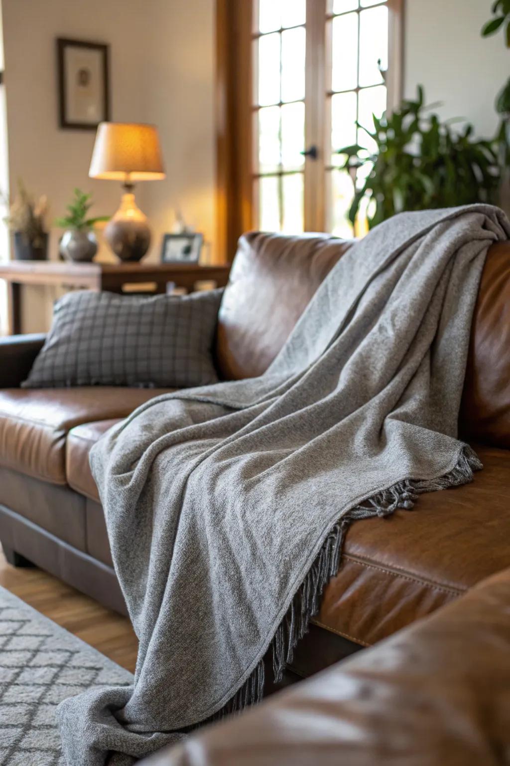 A cozy throw blanket perfect for snuggling and relaxation.