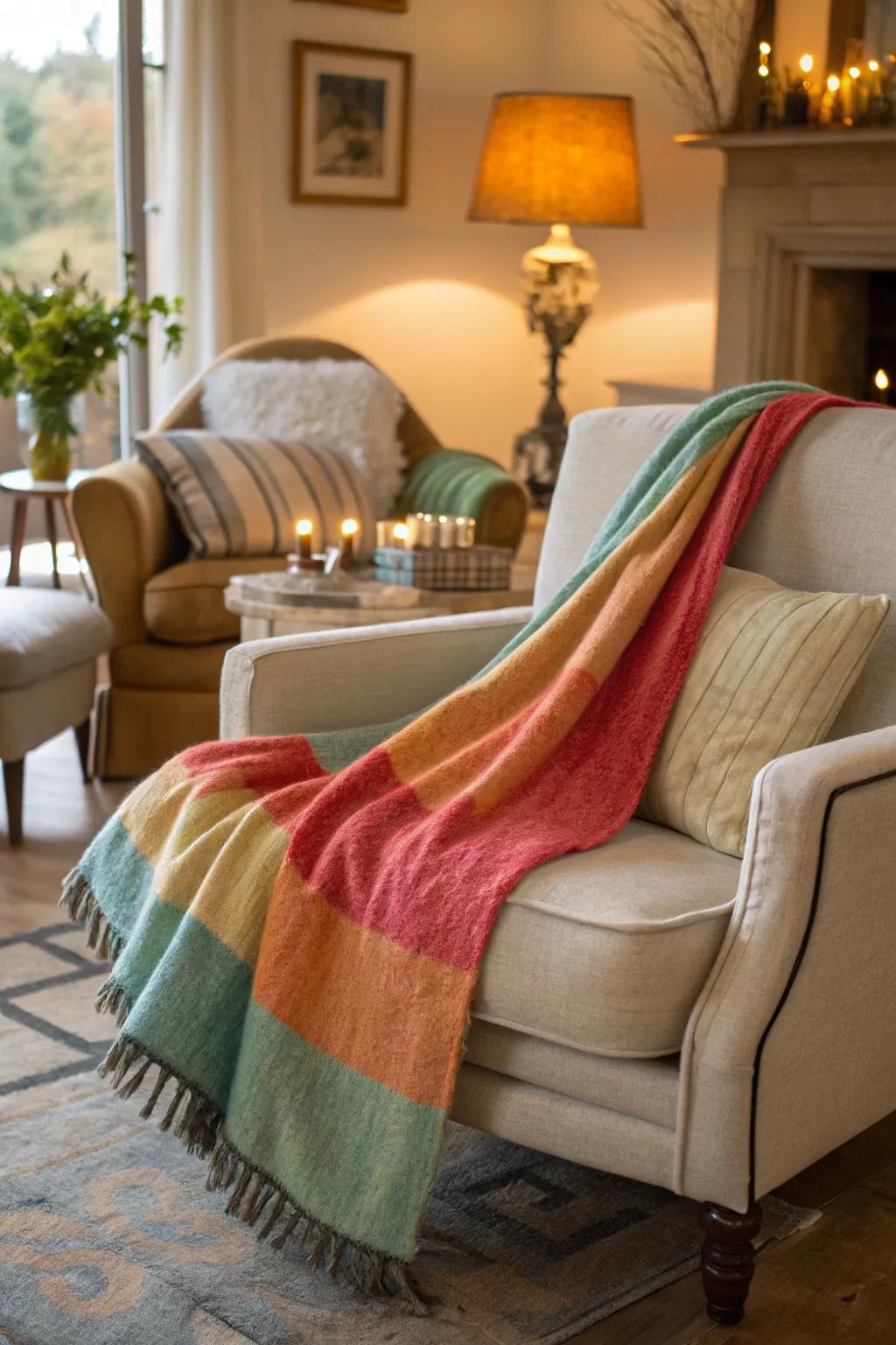 Wrap up in comfort with a cozy throw blanket.