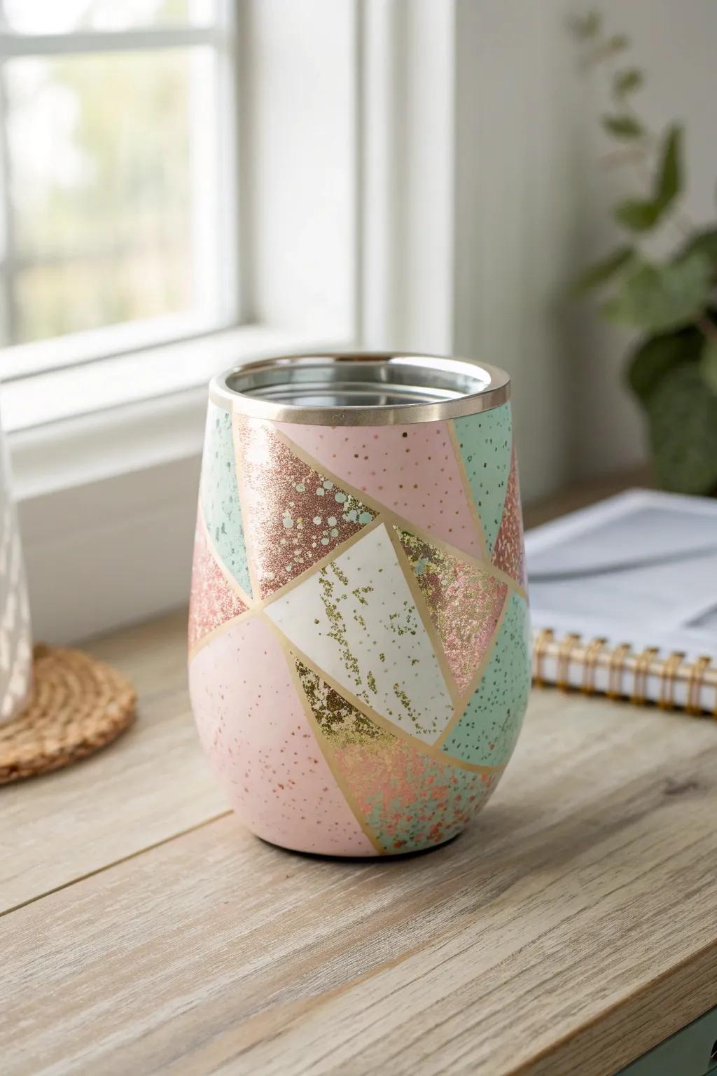 Unleash your creativity with abstract elegance in every sip.