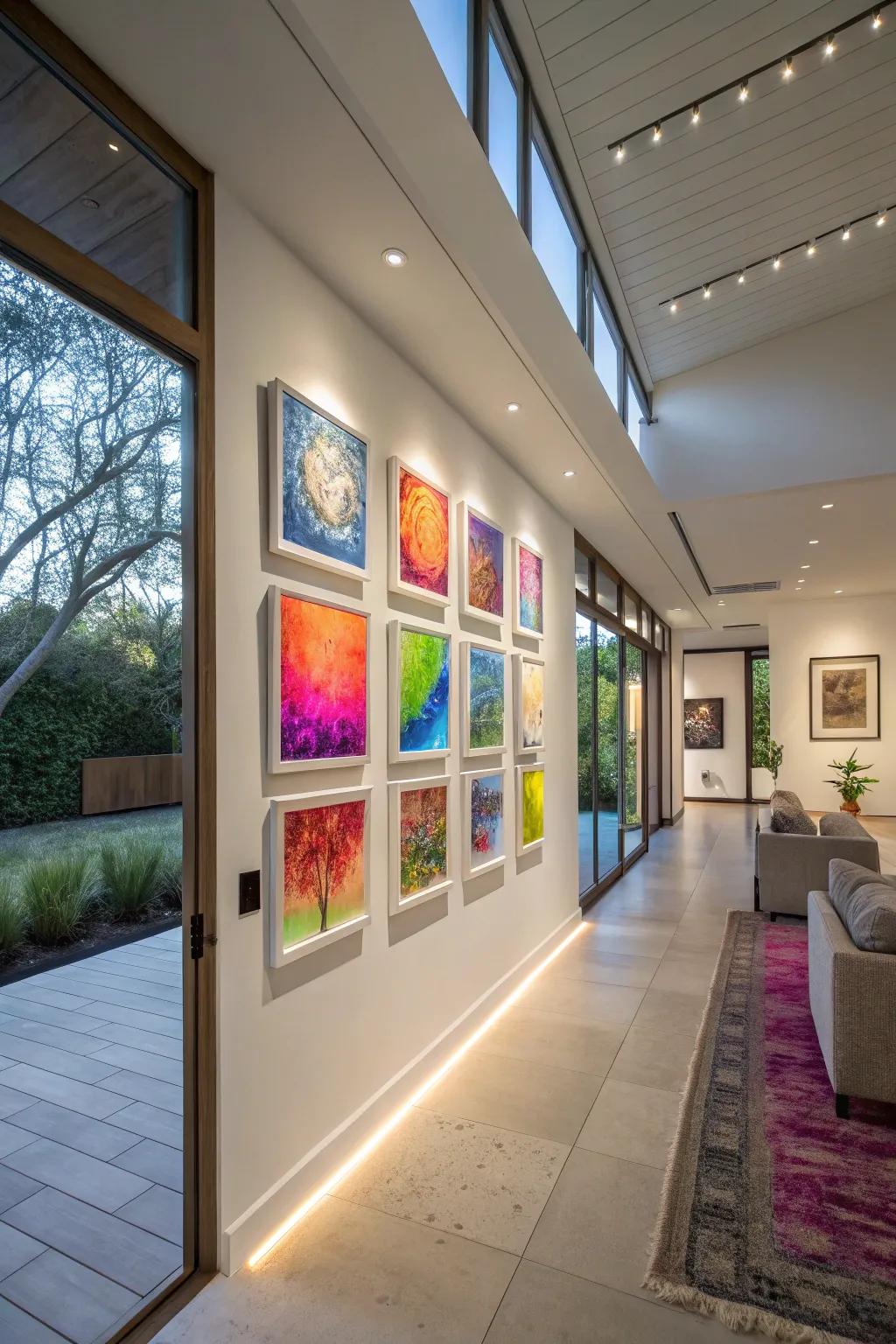 Make a bold statement with glowing abstract art.