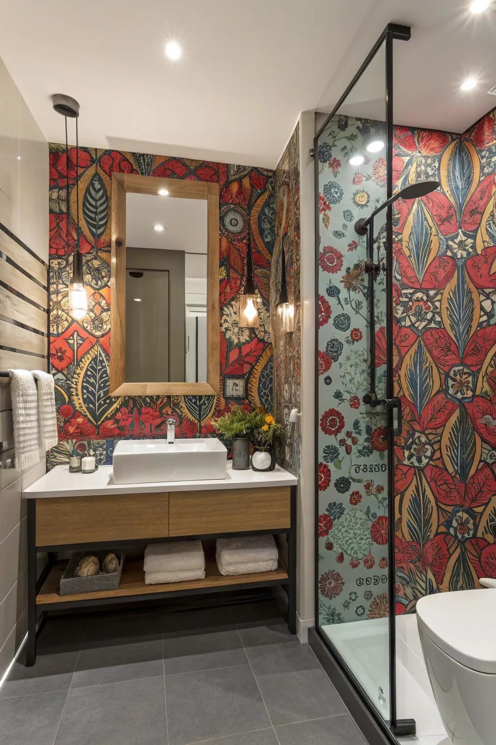 Bold patterns add character to the space.