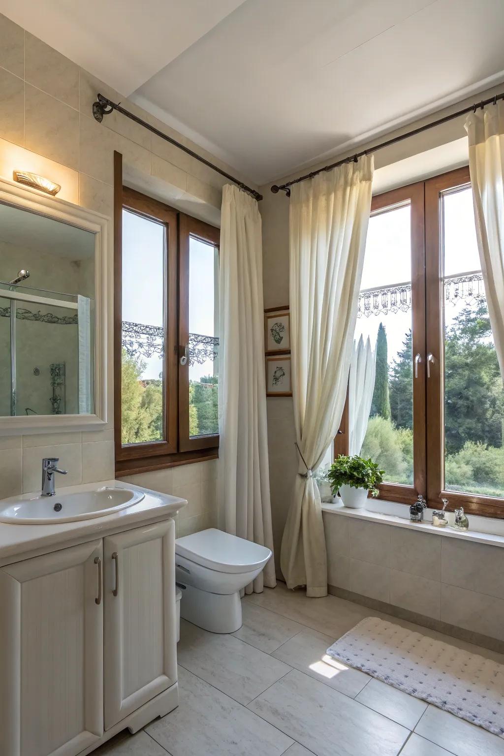 Natural light floods this guest bathroom, enhancing its spacious feel.