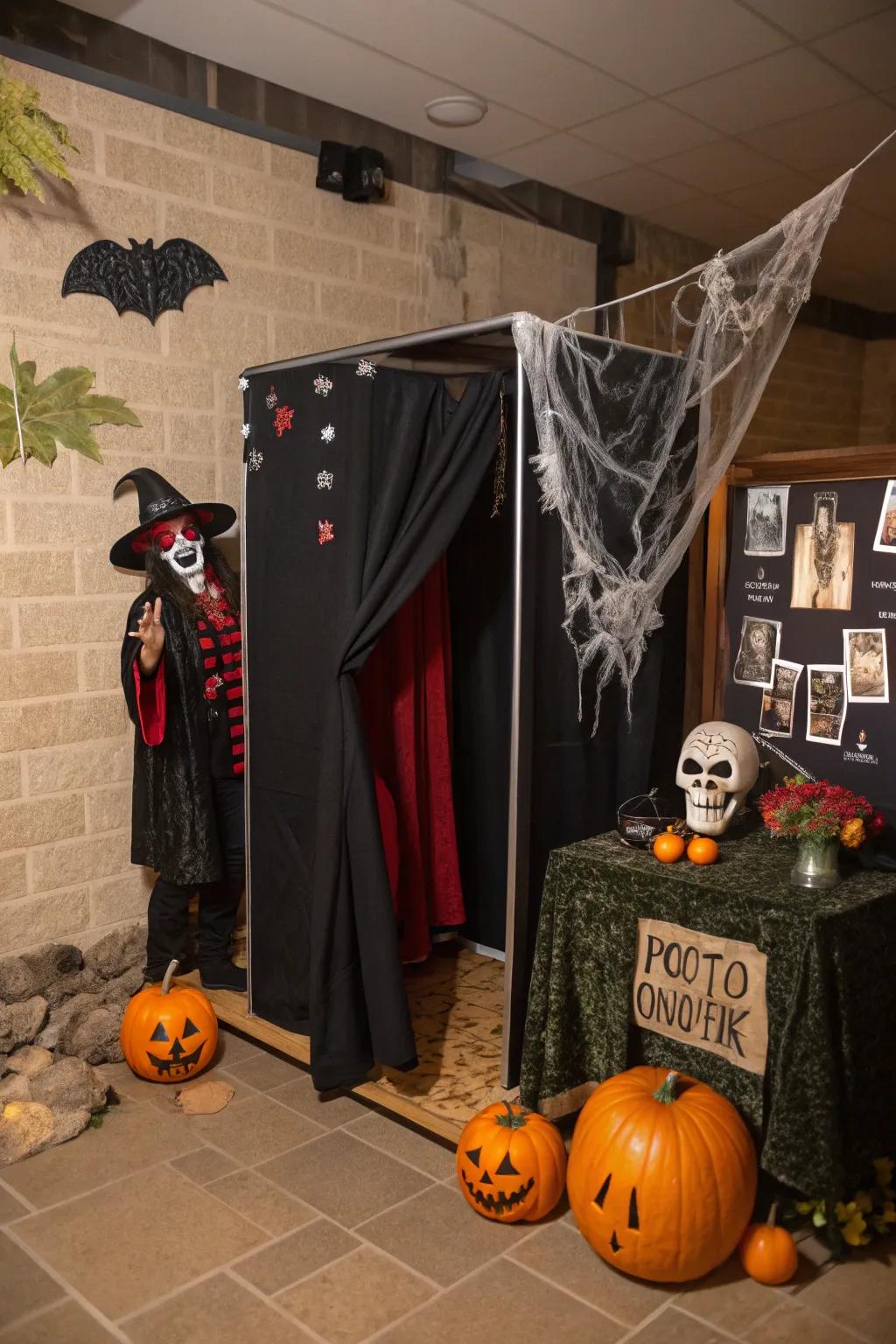 Capture memories with a Halloween photo booth.