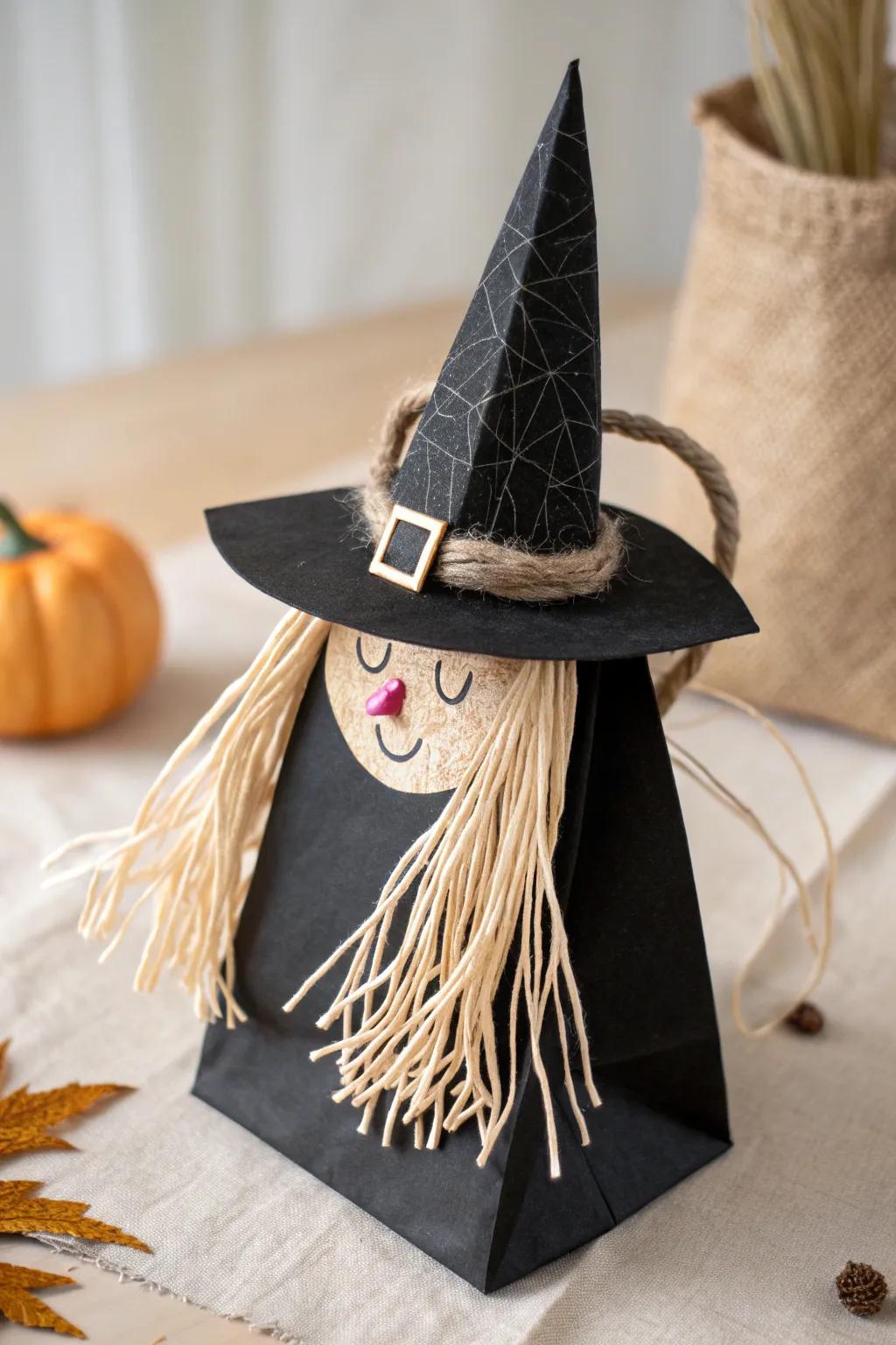 Unleash your creativity with this charming paper bag witch, a perfect blend of simplicity and boho elegance!