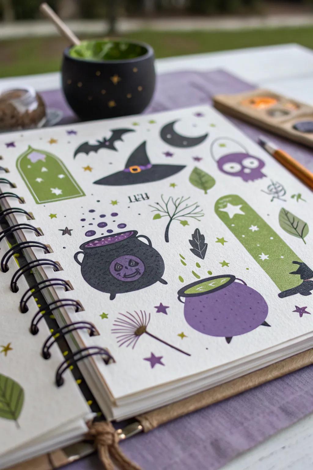 Bring magic to your scrapbook with witchy themes.