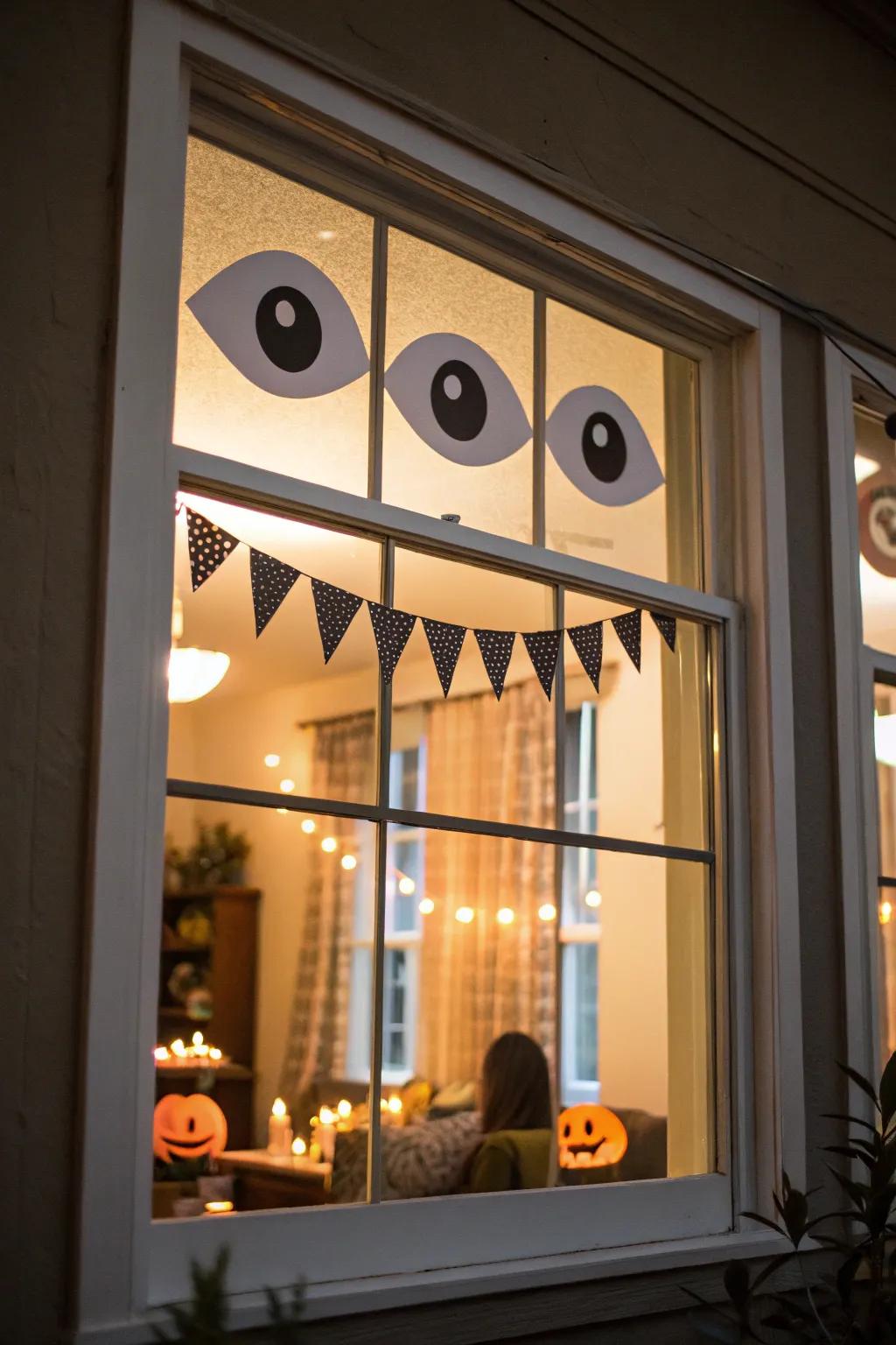 Monster eyes bring a playful fright to your Halloween display.