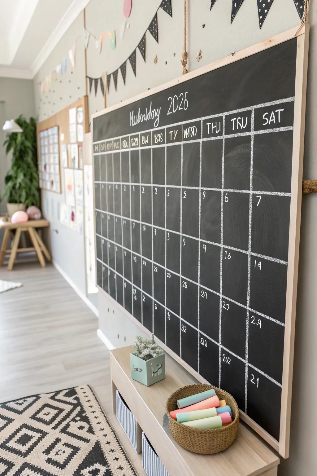 Transform your classroom with a charming chalkboard wall calendar—where learning meets creativity and style!