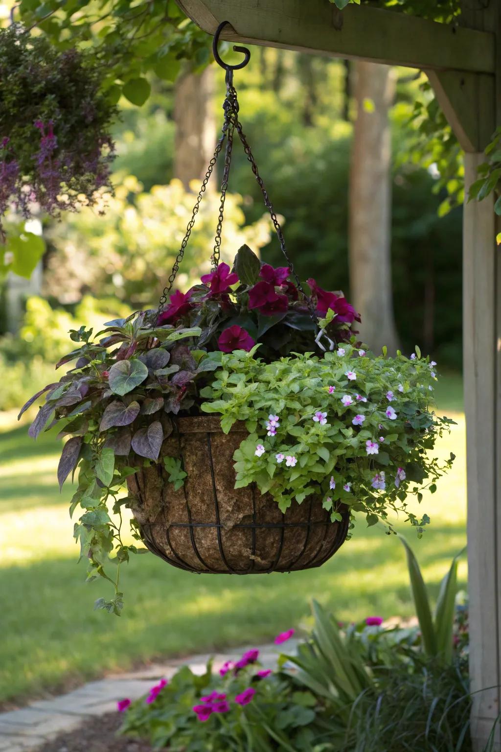 Unusual annuals for a unique basket.