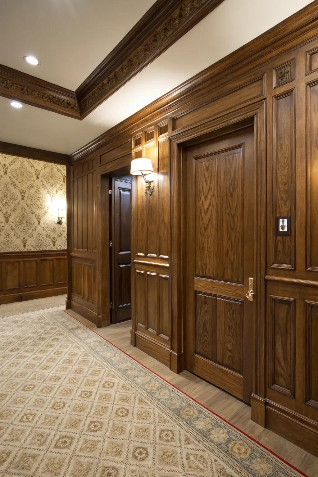 Wainscoting with a hidden door