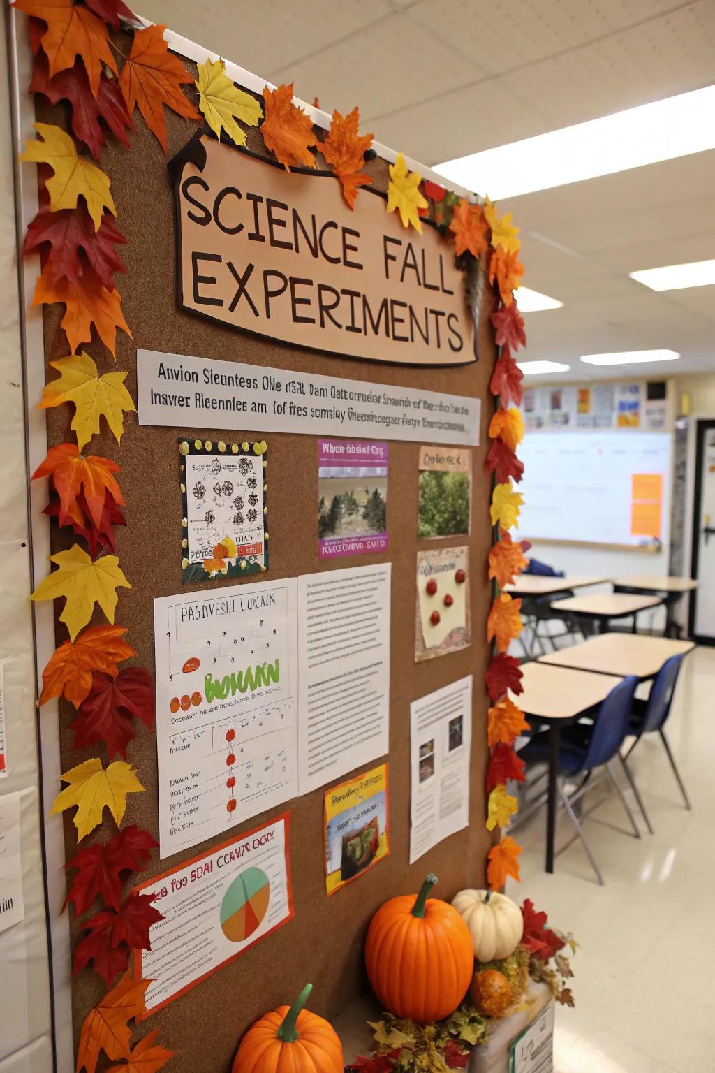 Blend science with fall for an educational board.