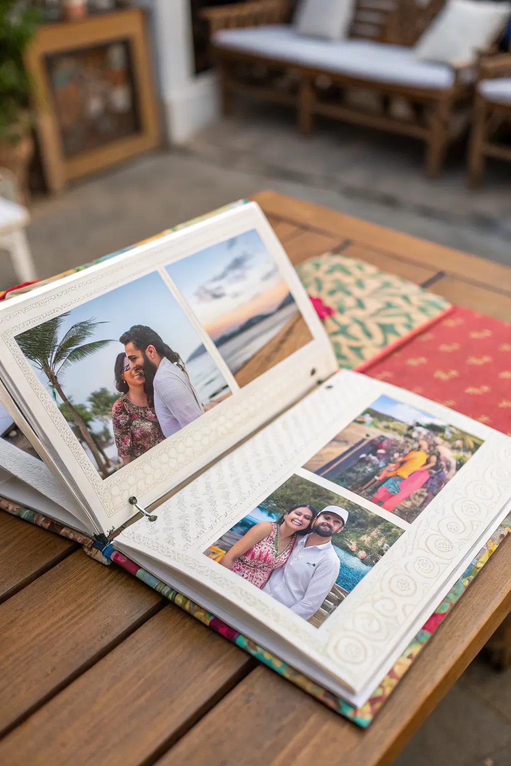 A custom photo album capturing cherished memories.