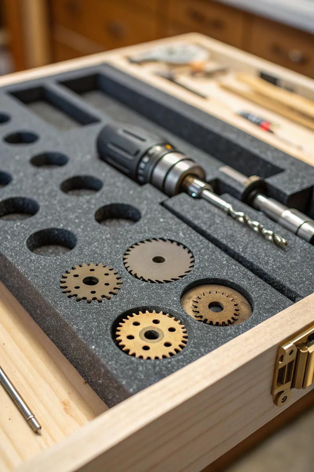 Craftsmanship meets organization: Keep your tools in check with a custom shadow foam board.