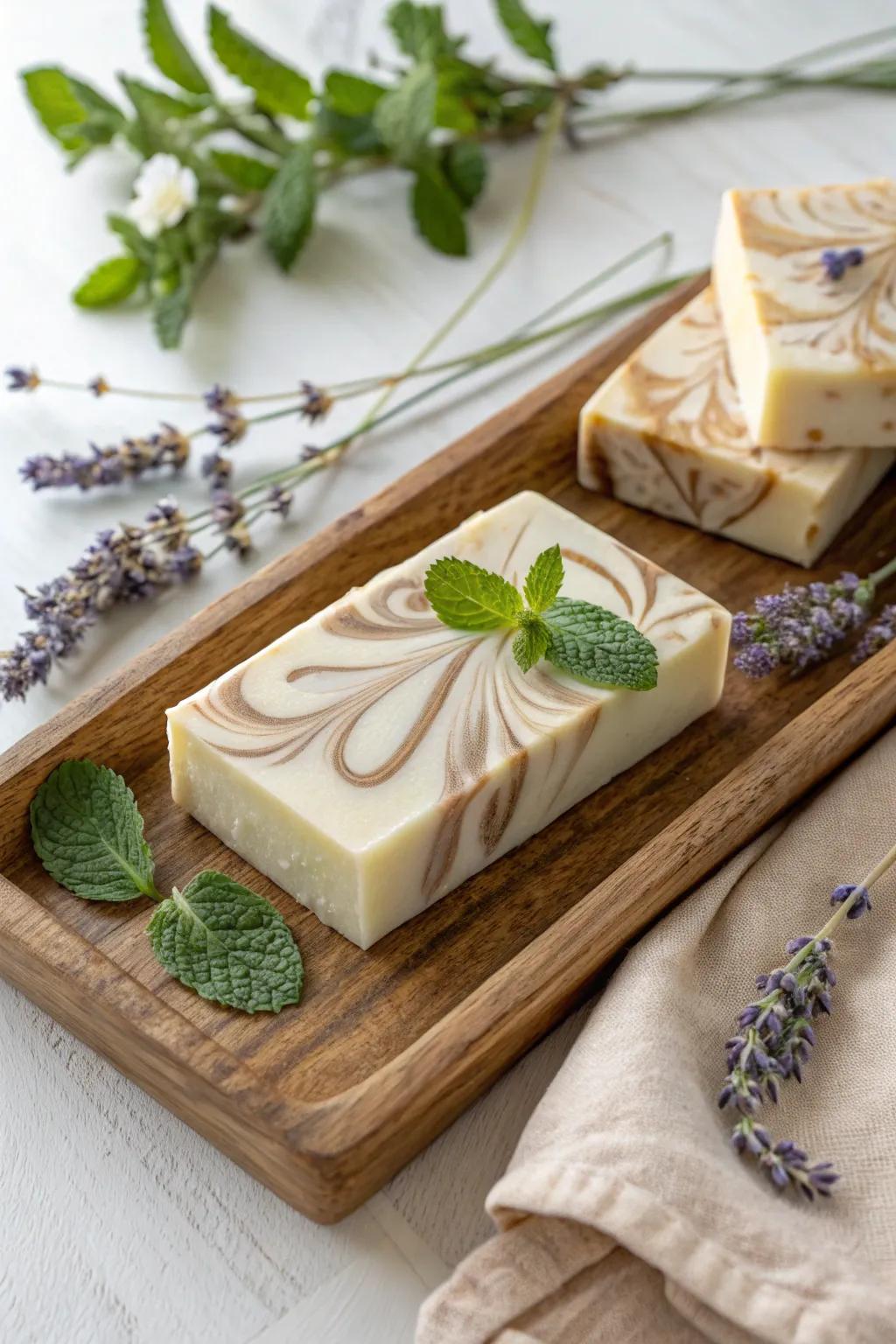 Craft your own luxury with these delightful handmade soap bars, infused with the calming scents of lavender and mint. 🌿🧼 #HandmadeBeauty #ScandiBoho