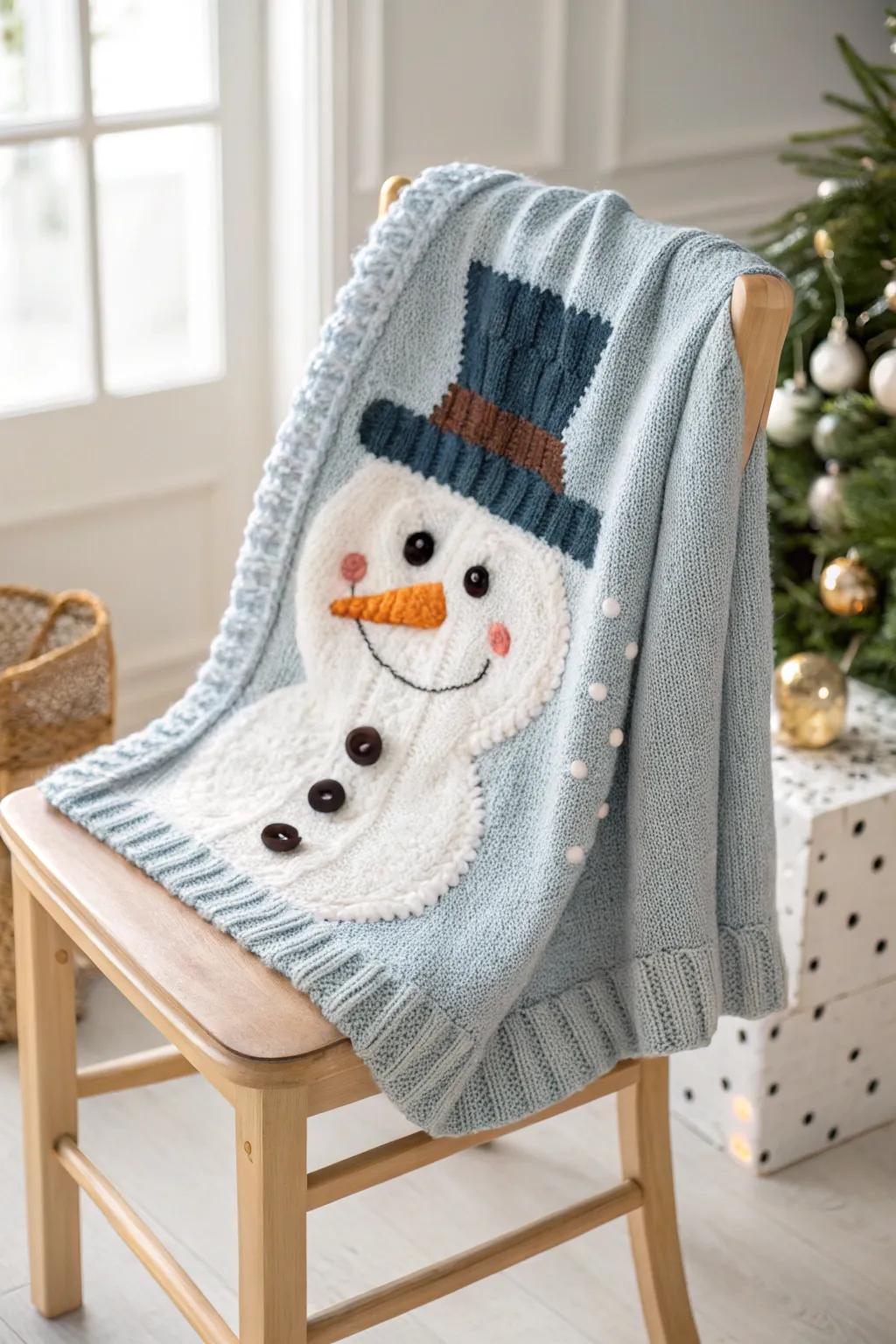 Embrace the holiday spirit with a charming snowman sweater, where simplicity meets playful creativity!
