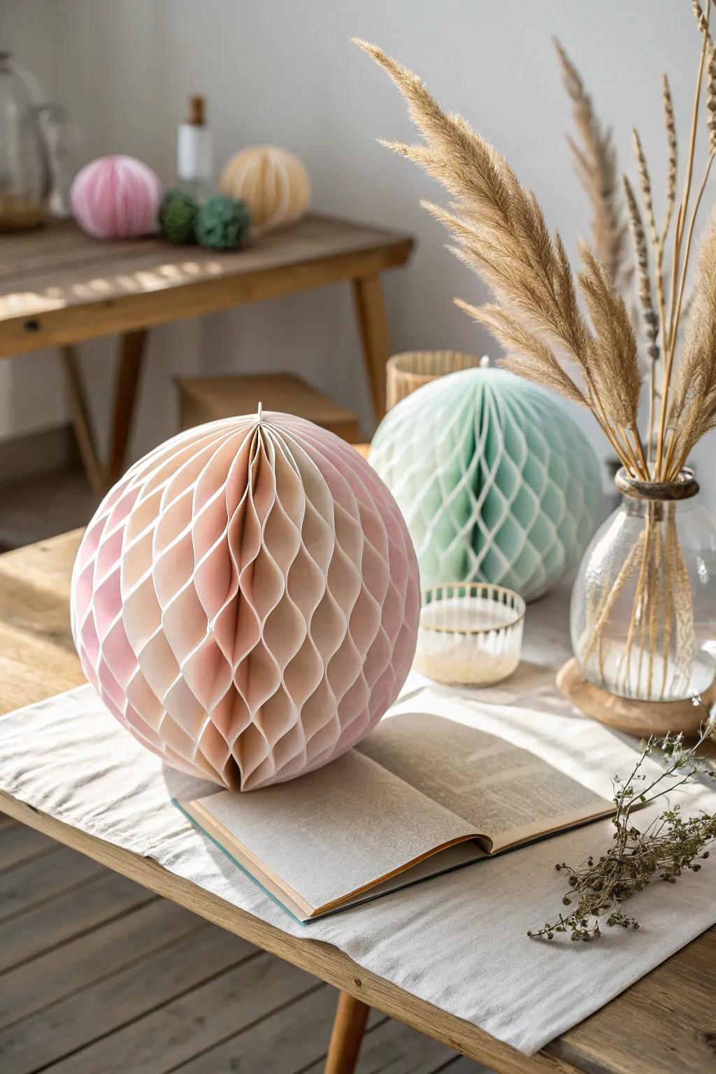Elevate your table decor with this stunning 3D honeycomb centerpiece, a perfect blend of minimalist elegance and boho charm.