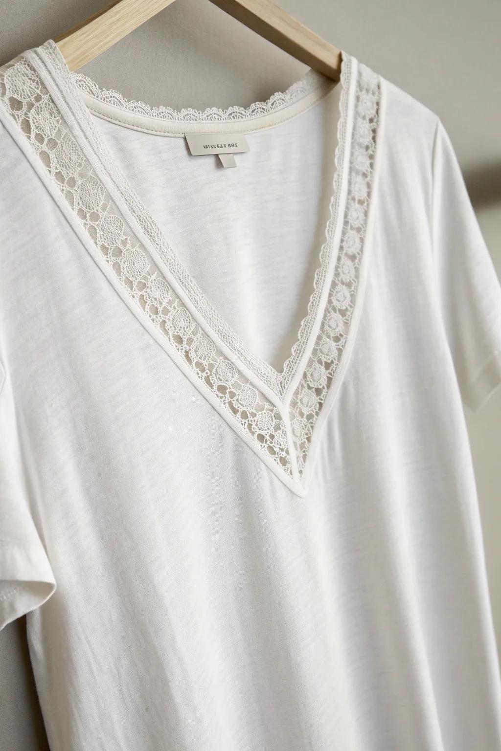 Transform your t-shirt with a lace insert for effortless elegance.